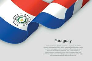 3d nastro con nazionale bandiera paraguay isolato su bianca sfondo vettore
