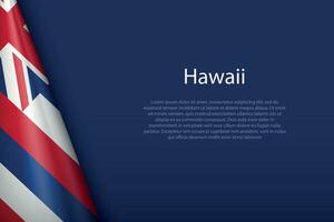 bandiera Hawaii, stato di unito stati, isolato su sfondo con copyspace vettore