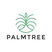 palma albero semplice linea logo design vettore