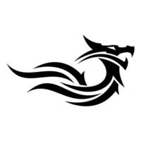 Drago fiamma logo design vettore
