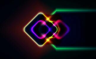 energico geometrico neon sfondo con un Vettore di dinamico frecce nel armonioso movimento, evocando senso di velocità, agilità e intenzionale fluire. triangolo forma con astratto fuoco nel un' velocità