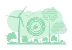 verde sfondo su il tema di ecologia e verde energia. vettore illustrazione.