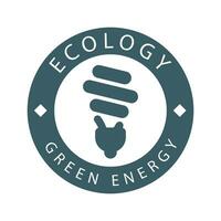 logo su il tema di verde energia, ecologia e zero inquinamento. isolato su bianca sfondo. vettore illustrazione.