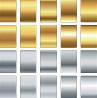 d'oro e argento diverso luminosa gradienti isolato su bianca sfondo vettore