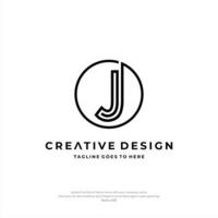 lettera j logo cerchio creativo design vettore