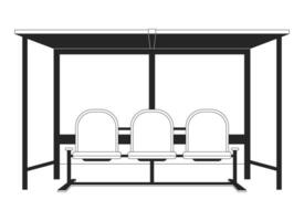 autobus fermare panchina piatto monocromatico isolato vettore oggetto. piattaforma per in attesa autobus. ciglio della strada sedili. modificabile nero e bianca linea arte disegno. semplice schema individuare illustrazione per ragnatela grafico design