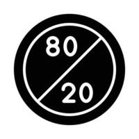 80-20 regola vettore glifo icona per personale e commerciale uso.