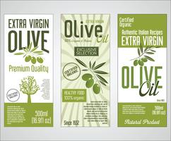 Insieme vettoriale di etichette di olio d&#39;oliva