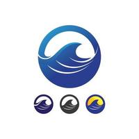 vettore dell'icona dell'onda d'acqua logo della spiaggia e dell'oceano logo del design sportivo e del paesaggio per il set aziendale business