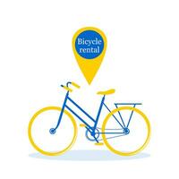 bicicletta nel blu giallo colore isolato su bianca sfondo. vettore. vettore