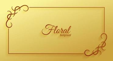 poster di design decorativo cornice floreale ornamentale in oro vettore