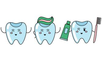 denti spazzola, dentale, orale igiene spazzolino, dentifricio concetto vettore