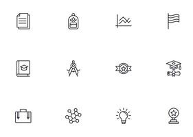 formazione scolastica linea icona impostare. collezione di alto qualità segni per ragnatela disegno, mobile App , ui design e eccetera. schema icona di formazione scolastica, scuola, Università, apprendimento. vettore