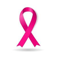illustrazione vettoriale di nastro rosa di consapevolezza del cancro al seno