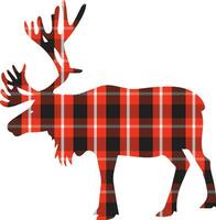 Natale cervo bufalo plaid sfondo modello design vettore
