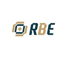 lettermark rbe logo con astratto simbolo vettore