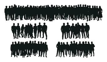 Immagine di folla silhouette, gruppo di le persone. lavoratori, pubblico, affollato, aziendale, Lavorando, lavoro di squadra vettore