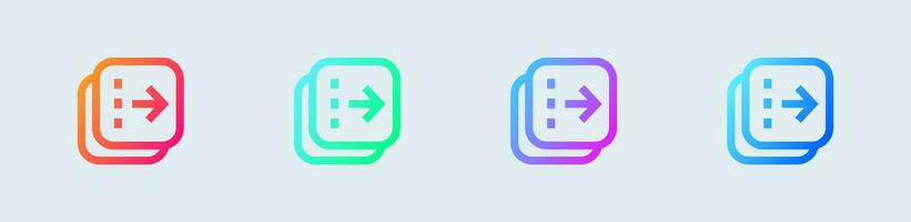 Flip linea icona nel pendenza colori. freccia interruttore segni vettore illustrazione.