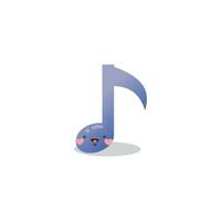 carino divertente musica Nota personaggio carino cartone animato kawaii stile vettore illustrazione