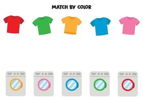 abbina t-shirt e lavatrici per colore. vettore