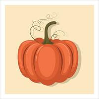 autunno raccogliere zucca, isolato su arancia sfondo. colorato ringraziamento illustrazione. autunno design elemento. oggetti per disegno, carte, striscioni, volantino, sociale media, ragnatela e decorazione. vettore