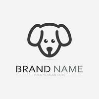 cane logo e icona animale vettore illustrazione design grafico