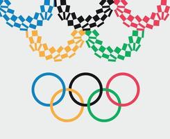 simbolo ufficiale giochi olimpici tokyo 2020 giappone astratto disegno vettoriale illustrazione logo segno icona