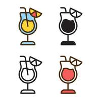 bevanda icona nel 4 stile piatto, glifo, schema, duotone design vettore