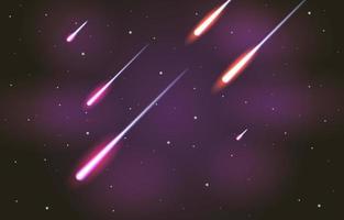 pioggia di meteoriti di notte vettore