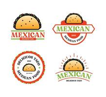 taco messicano cibo logo modello vettore