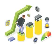 composizione isometrica di crescita personale vettore