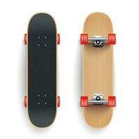 realistico di legno skateboard impostato vettore