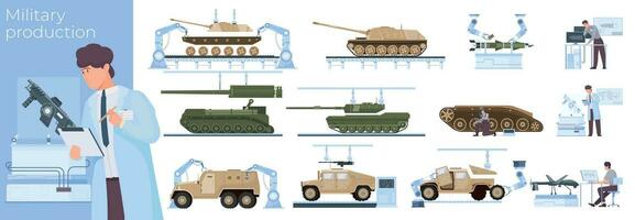 militare produzione piatto composizione vettore