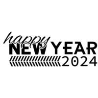 contento nuovo anno tipografia design 2024 vettore
