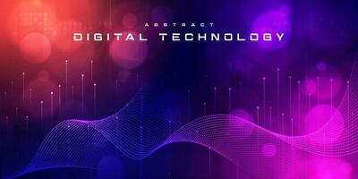 astratto digitale tecnologia futuristico circuito blu rosa sfondo, informatica scienza tecnologia, innovazione comunicazione futuro, ai grande dati, Internet Rete connessione, nube hi-tech illustrazione vettore