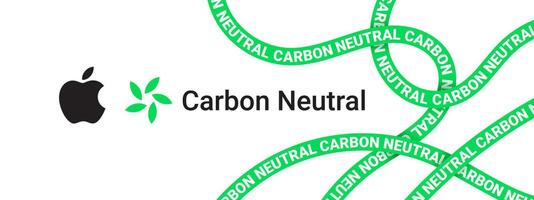 Mela azienda logo. carbonio neutro logo. editoriale vettore scalabile grafica. vinnytsia, Ucraina - settembre 14, 2023