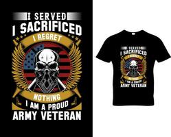 design t-shirt veterano vettore