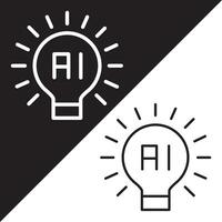artificiale intelligenza tecnologia lampadina icona. lampadina o lampada vettore icona a partire dal artificiale intelligenza collezione. schema stile lampadina icona.