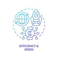 2d efficienza e velocità pendenza magro linea icona concetto, isolato vettore, illustrazione che rappresentano digitale moneta. vettore