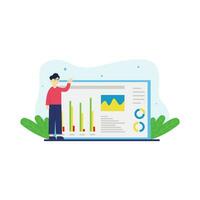 attività commerciale piatto illustrazione dati analys vettore