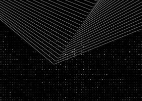 astratto nero sfondo con Linee e puntini vettore