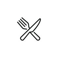 ristorante linea icona isolato su bianca sfondo. forchetta e coltello icona vettore