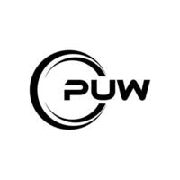 puw lettera logo disegno, ispirazione per un' unico identità. moderno eleganza e creativo design. filigrana il tuo successo con il Impressionante Questo logo. vettore