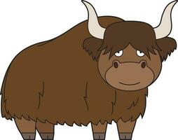 carino cartone animato vettore illustrazione di un' yak
