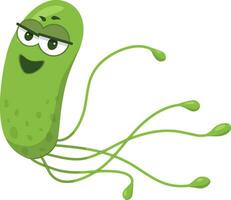 vettore illustrazione di un' helicobacter pylori batteri nel cartone animato stile isolato su bianca sfondo