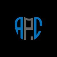 apc lettera logo creativo design. apc unico design. vettore