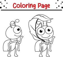 carino formica colorazione pagina per bambini vettore