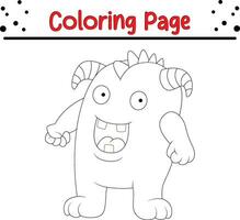 carino cartone animato mostro colorazione pagina. figli di nero e bianca illustrazione. vettore