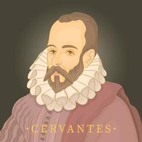 miguel de cervantes famoso scrittore spagnolo vettore