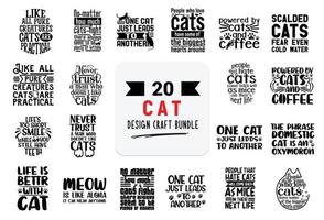 pacchetto di design artigianale con citazioni di lettere di gatti. vettore